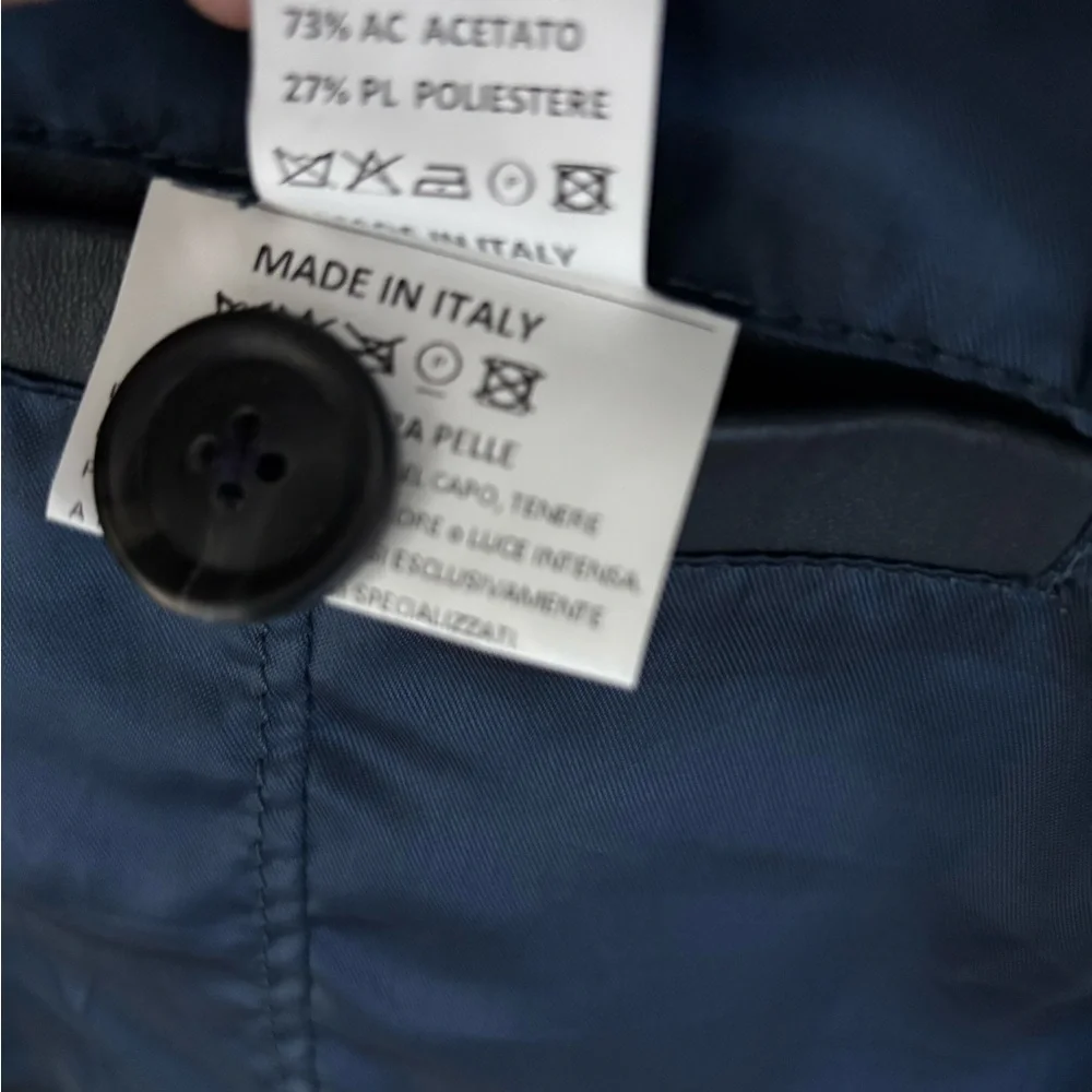 REVOLVE Dark Blue Leather Field Jacket - Picture 8 of 12
